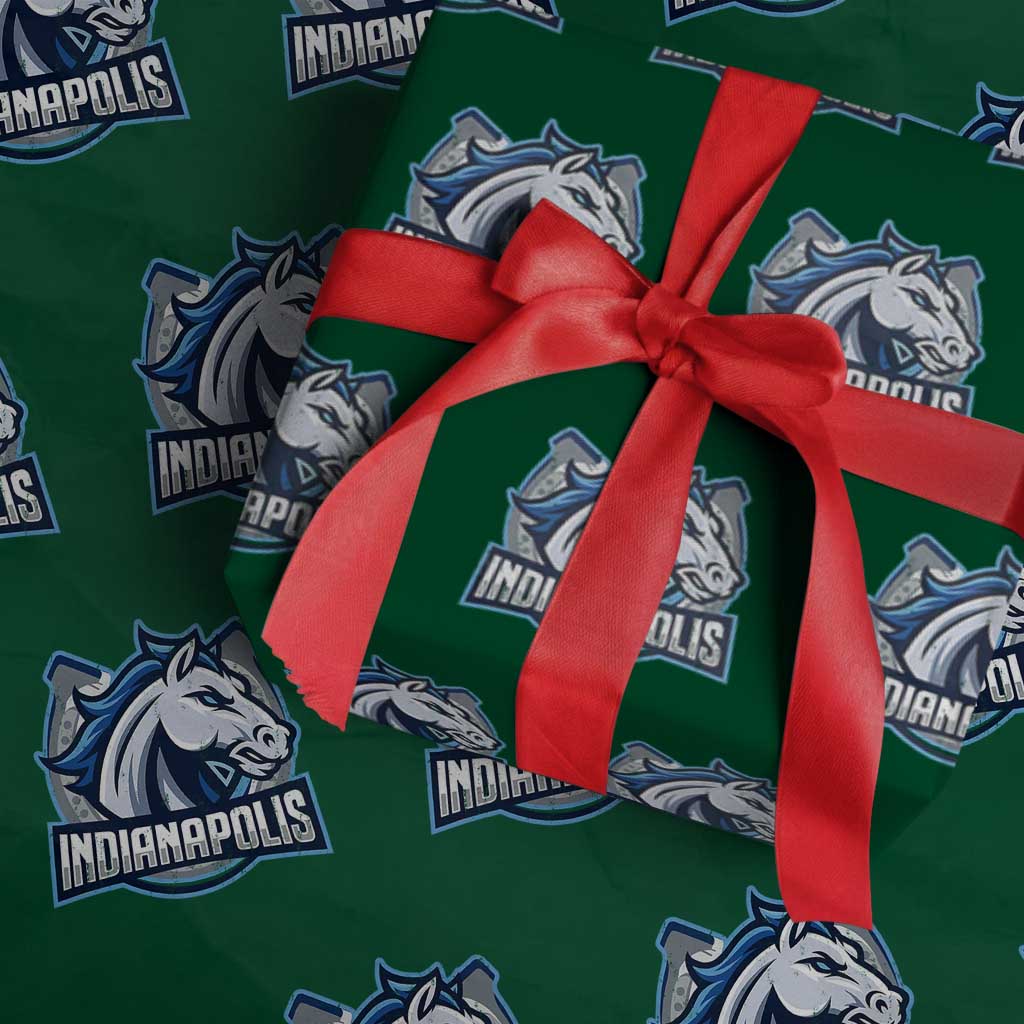 IFC Game Day Wrapping Paper Roll Blue Football Lover Equine Shoe TS11 Green Print Your Wear