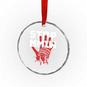 Indigenous Women Awareness Crystal Glass Ornament Stop MMIW Red Handprint Graphic TS12 Print Your Wear