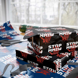 Indigenous Women Awareness Wrapping Paper Roll Stop MMIW Red Handprint Graphic TS12 Black Print Your Wear