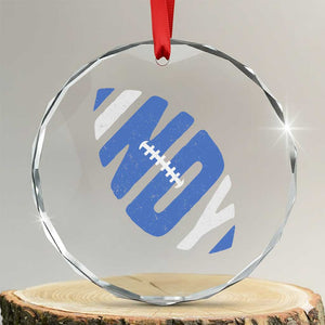 IFC Blue Football Lovers Game Day Crystal Glass Ornament TS11 Transparent Glass 3'' Circle Print Your Wear