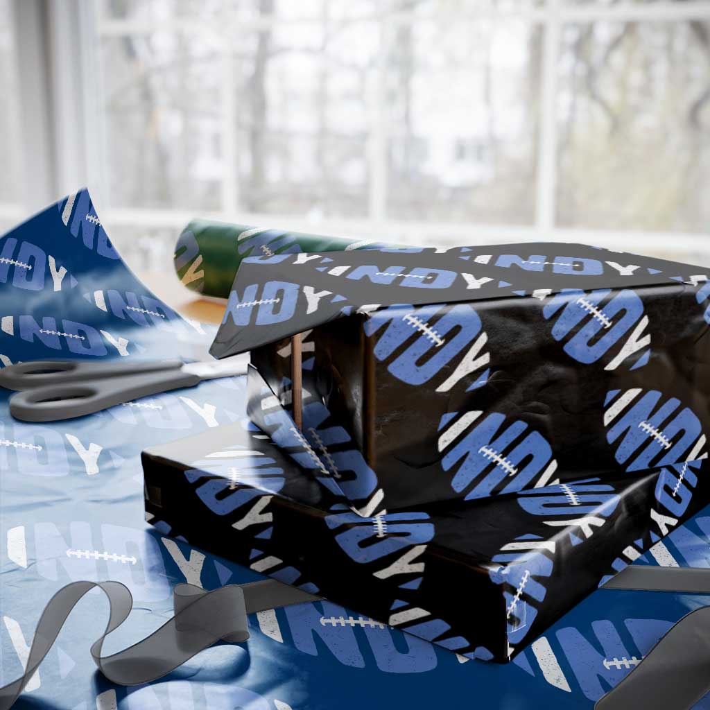 IFC Blue Football Lovers Game Day Wrapping Paper Roll TS11 Black Print Your Wear