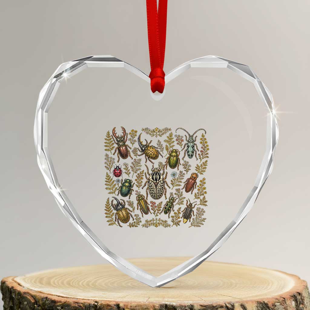 Insect Bug Collection Collector Entomologist Entomology Heart Crystal Glass Ornament TS10 Transparent Glass 3'' Heart Print Your Wear