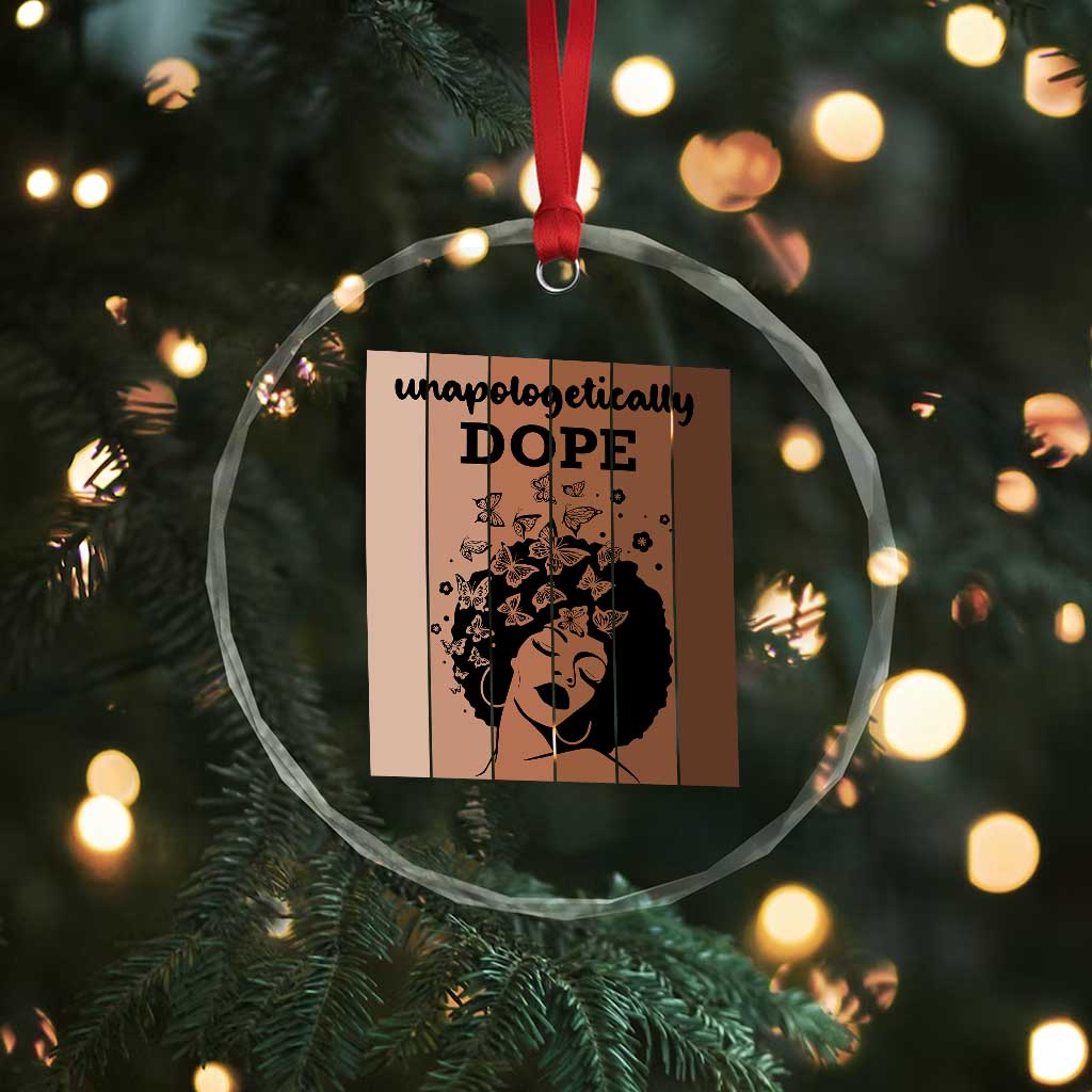 Inspirational Black Women Gift Crystal Glass Ornament Unapologetically Dope TS12 Print Your Wear