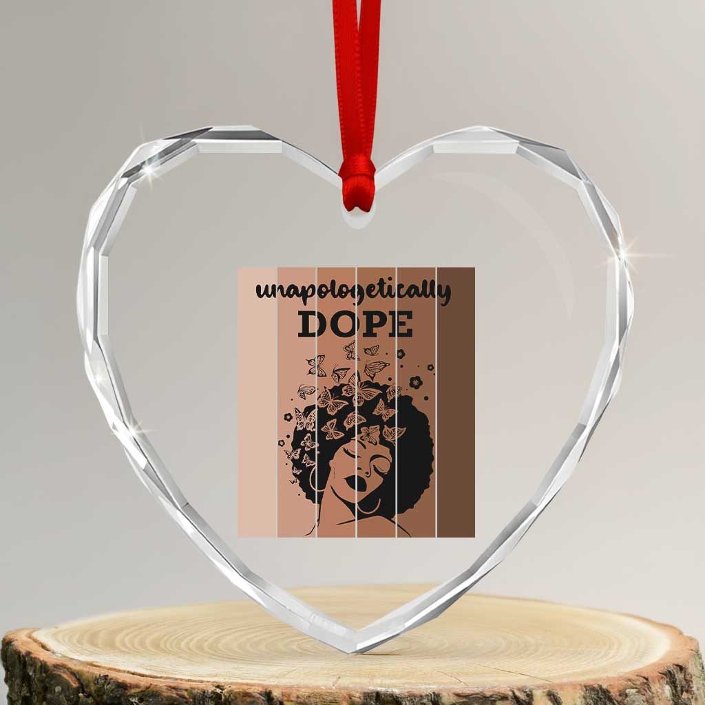 Inspirational Black Women Gift Heart Crystal Glass Ornament Unapologetically Dope TS12 Transparent Glass 3'' Heart Print Your Wear