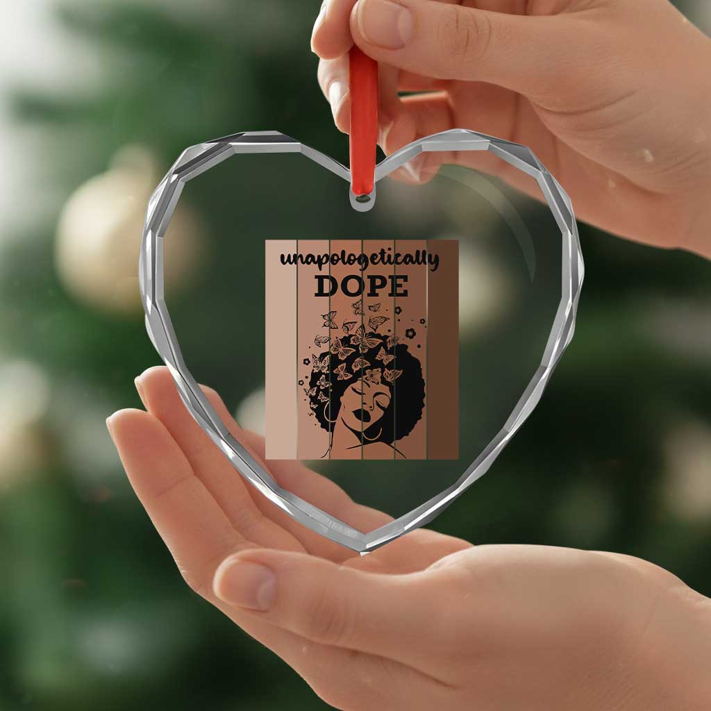 Inspirational Black Women Gift Heart Crystal Glass Ornament Unapologetically Dope TS12 Print Your Wear