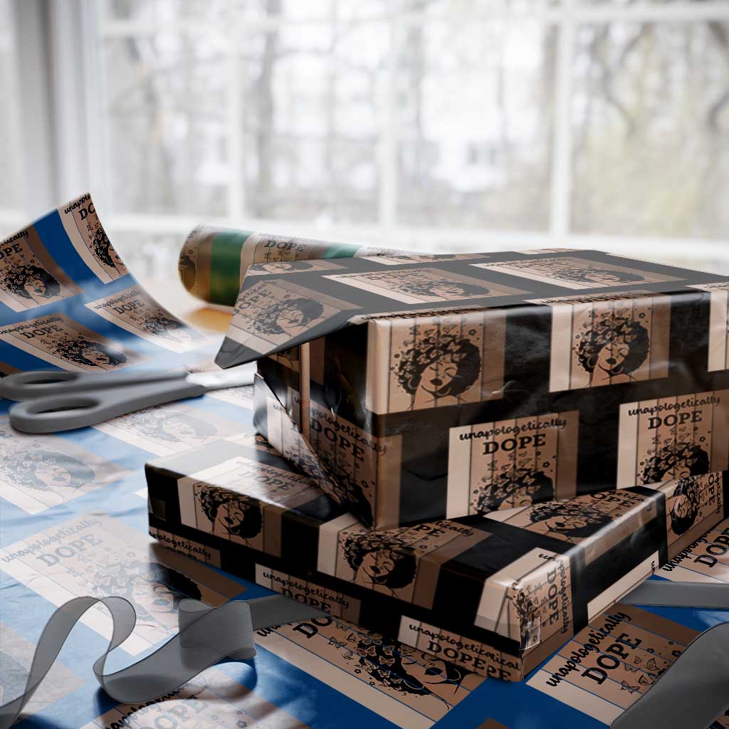Inspirational Black Women Gift Wrapping Paper Roll Unapologetically Dope TS12 Black Print Your Wear