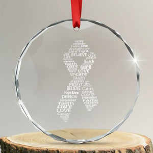 Inspirational Breast Cancer Awareness Crystal Glass Ornament Pink Ribbon Support TS02 Transparent Glass 3'' Circle Print Your Wear