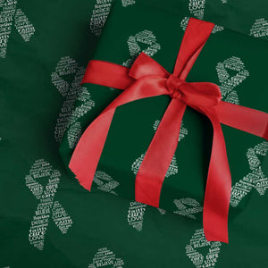 Inspirational Breast Cancer Awareness Wrapping Paper Roll Pink Ribbon Support TS02 Green Print Your Wear