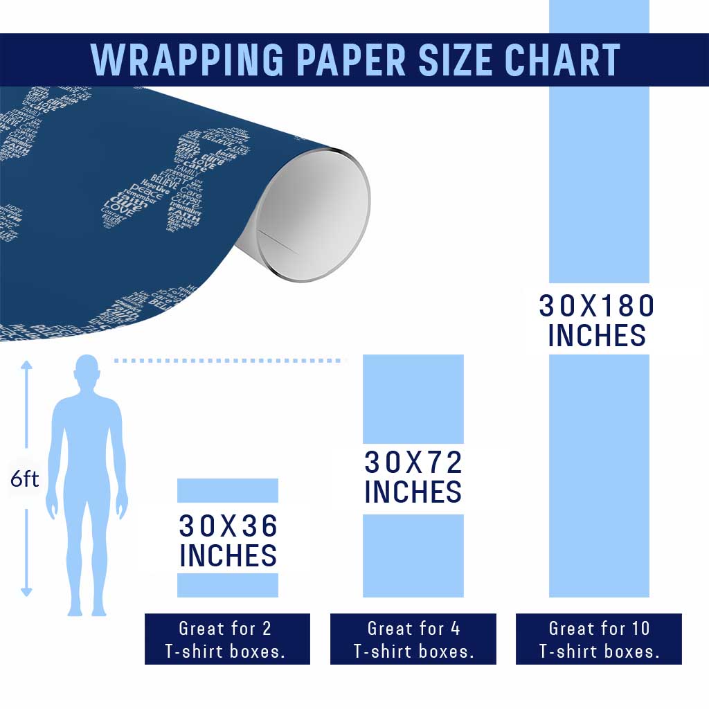 Inspirational Breast Cancer Awareness Wrapping Paper Roll Pink Ribbon Support TS02 Print Your Wear