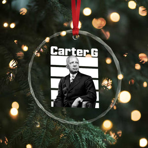 Inspiring Father of Black History Icon Portrait Crystal Glass Ornament Carter G Civil Rights Legacy Supporter