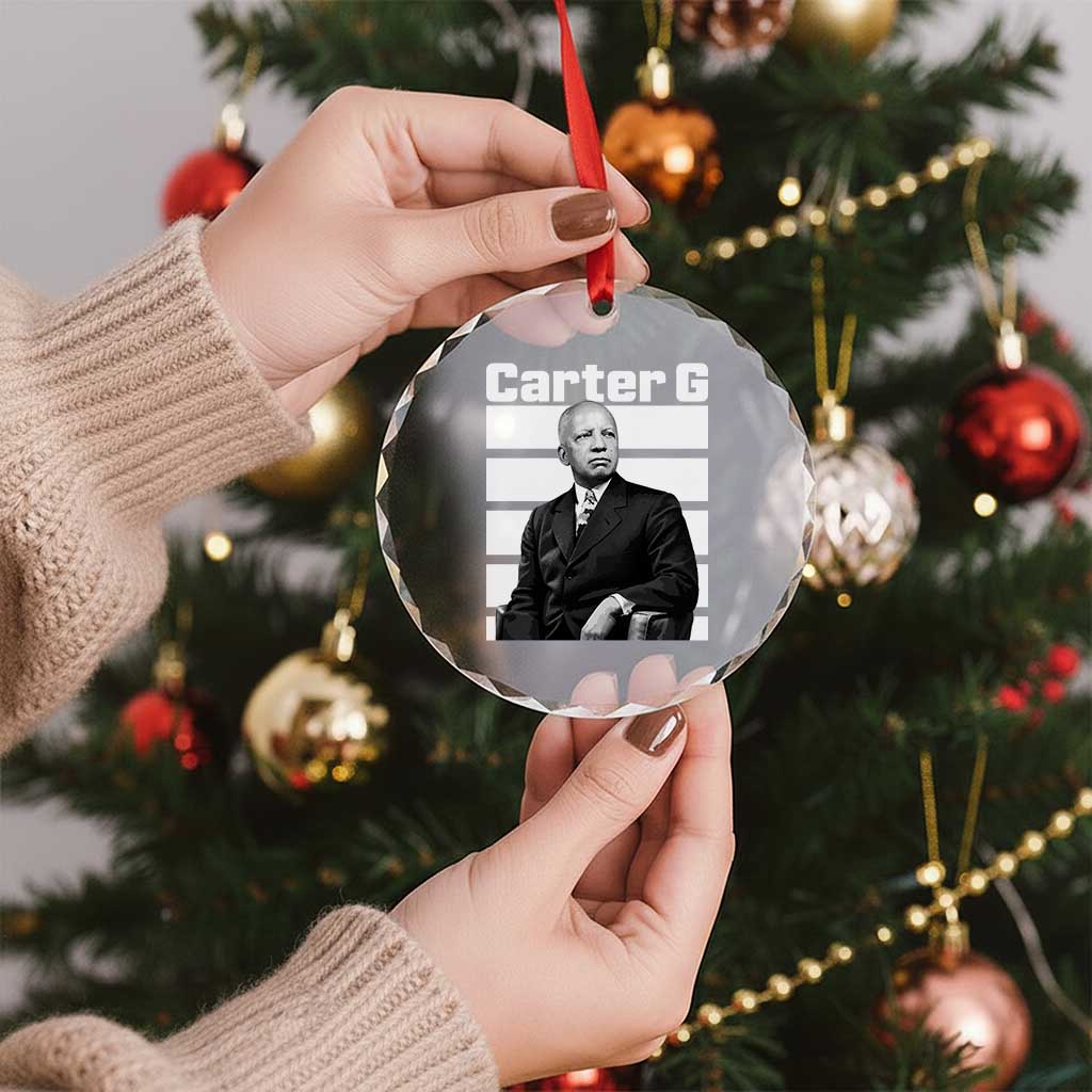 Inspiring Father of Black History Icon Portrait Crystal Glass Ornament Carter G Civil Rights Legacy Supporter