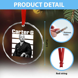 Inspiring Father of Black History Icon Portrait Crystal Glass Ornament Carter G Civil Rights Legacy Supporter