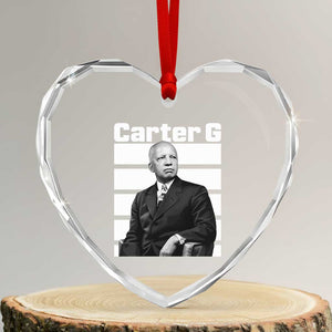 Inspiring Father of Black History Icon Portrait Heart Crystal Glass Ornament Carter G Civil Rights Legacy Supporter