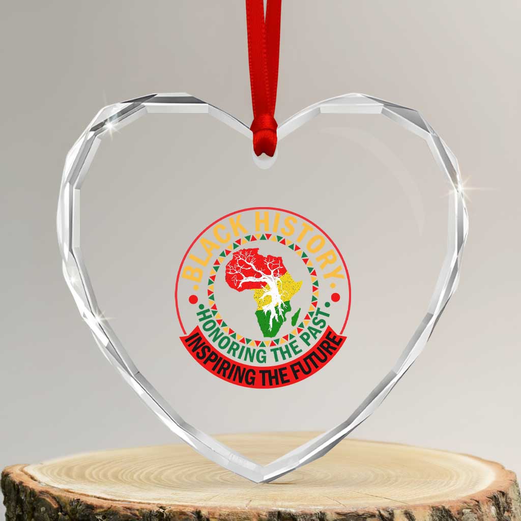 Inspiring The Future Honoring The Past Heart Crystal Glass Ornament African American Heritage TS12 Transparent Glass 3'' Heart Print Your Wear