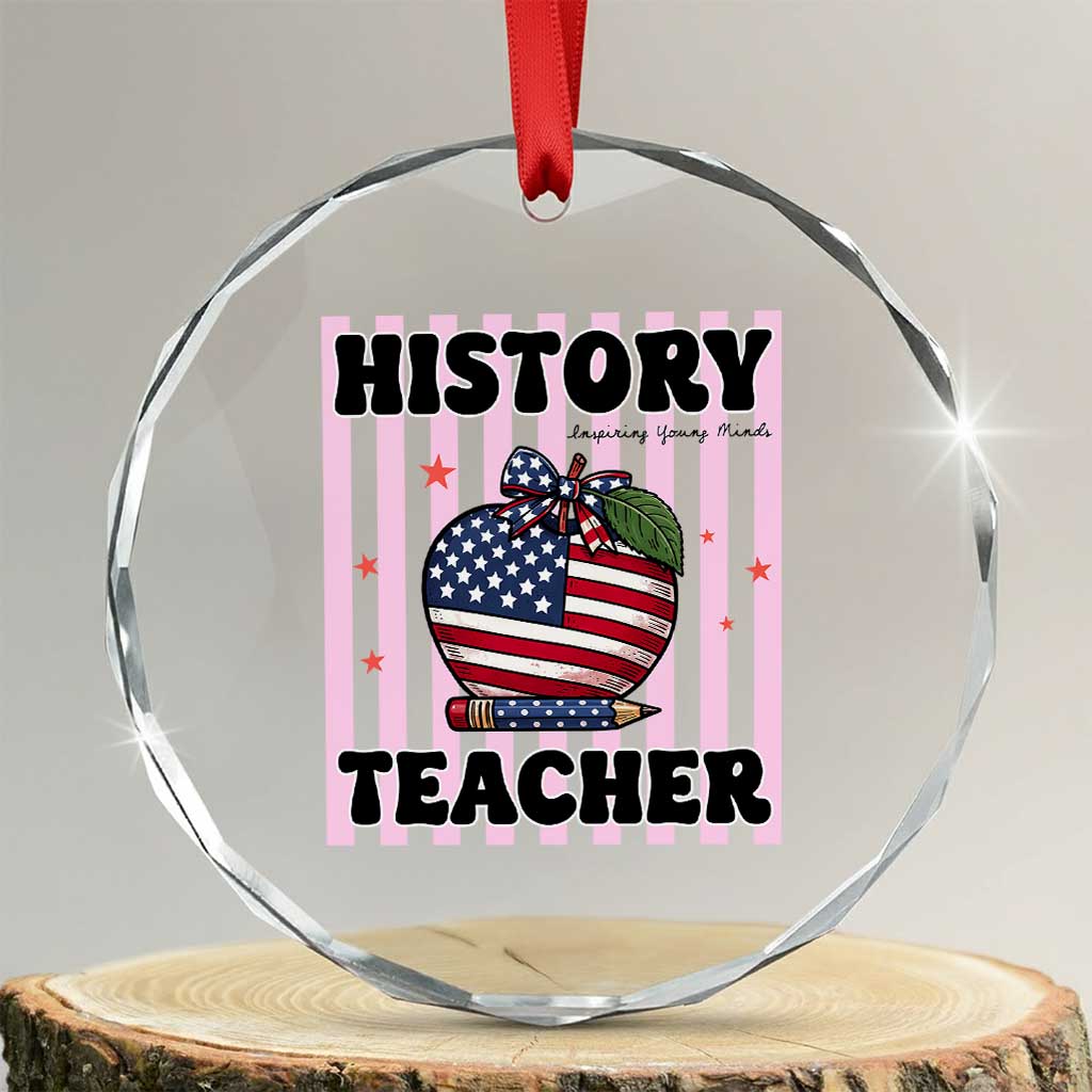 Inspiring Young Minds Teacher Crystal Glass Ornament 250th Anniversary Educator Gift TS12 Transparent Glass 3'' Circle Print Your Wear