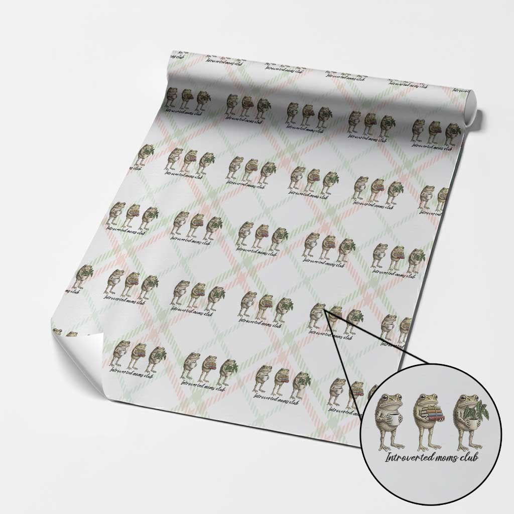 Introverted Moms Club Frog Graphic Wrapping Paper Roll Funny Mothers Day Gift TS12 Christmas Plaid Print Your Wear
