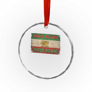 Iran Azadi Lion Sun Sword Flag Free Iran Revolution Crystal Glass Ornament TS11 Print Your Wear