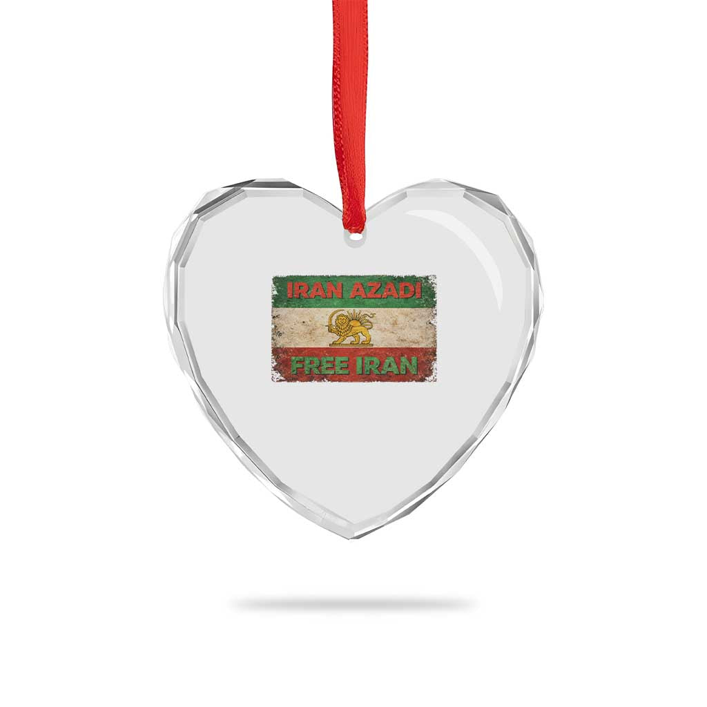 Iran Azadi Lion Sun Sword Flag Free Iran Revolution Heart Crystal Glass Ornament TS11 Print Your Wear