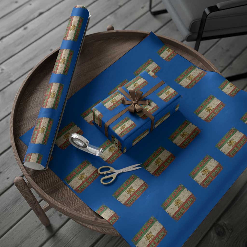 Iran Azadi Lion Sun Sword Flag Free Iran Revolution Wrapping Paper Roll TS11 Blue Print Your Wear
