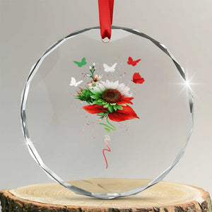 Iran Crystal Glass Ornament Free Iran Protest Sunflower Flag TS10 Transparent Glass 3'' Circle Print Your Wear