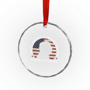 Iran Forgot Our President Has 34 Felonies Crystal Glass Ornament Funny Political Satire Patriotic TS02 Print Your Wear