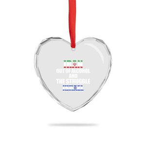 Iran Out Of Alcohol And The Struggle Israel Flag Heart Crystal Glass Ornament Funny Wordplay Political Satire TS02 Print Your Wear