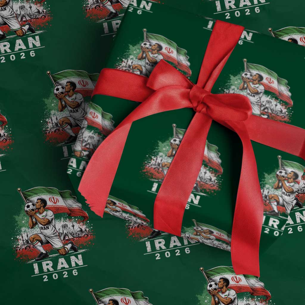 Iran Soccer 2026 Wrapping Paper Roll Retro Vintage Watercolors Iranian Persian World Football Fan TS10 Green Print Your Wear