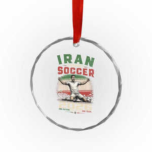 Iran Soccer Fan Gift Crystal Glass Ornament One Nation One Team One Dream