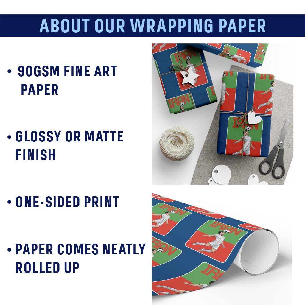 Iran Soccer Lover Wrapping Paper Roll Proud Persian Roots Gift
