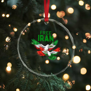 Iranian Flag Peace Doves Crystal Glass Ornament Free Iran Freedom Statement Gift TS12 Print Your Wear