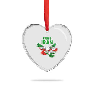Iranian Flag Peace Doves Heart Crystal Glass Ornament Free Iran Freedom Statement Gift TS12 Print Your Wear