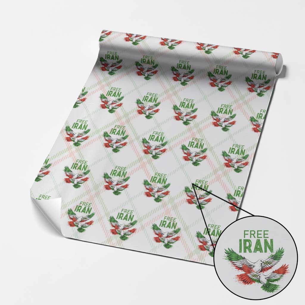 Iranian Flag Peace Doves Wrapping Paper Roll Free Iran Freedom Statement Gift TS12 Christmas Plaid Print Your Wear