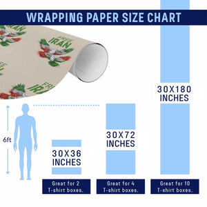Iranian Flag Peace Doves Wrapping Paper Roll Free Iran Freedom Statement Gift TS12 Print Your Wear
