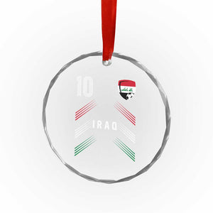 Iraq Soccer Sports Graphic Number 10 Jersey Style Crystal Glass Ornament Proud Iraqi Football Fans Game Day Pride