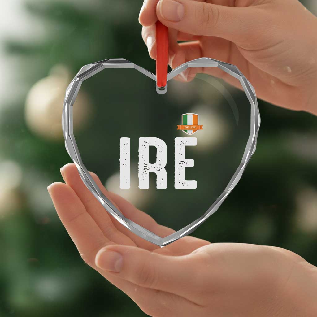 IRE Ireland Matching Group Heart Crystal Glass Ornament Irish Pride St Patricks Day Family or Friends TS02 Print Your Wear
