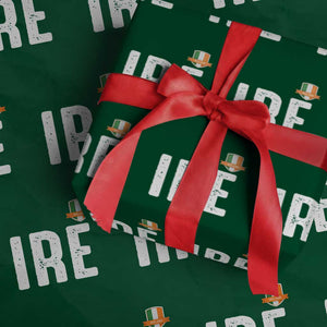 IRE Ireland Matching Group Wrapping Paper Roll Irish Pride St Patricks Day Family or Friends TS02 Green Print Your Wear