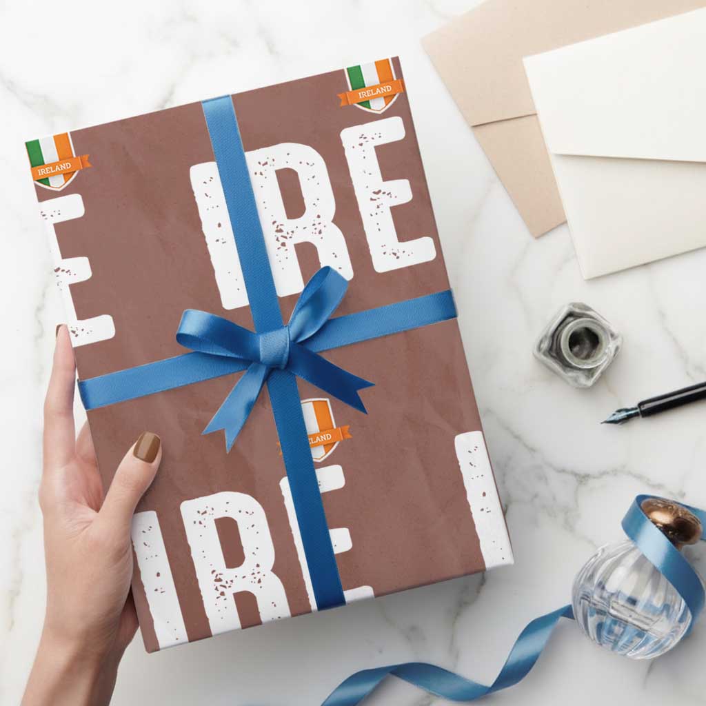 IRE Ireland Matching Group Wrapping Paper Roll Irish Pride St Patricks Day Family or Friends TS02 Mocha Print Your Wear
