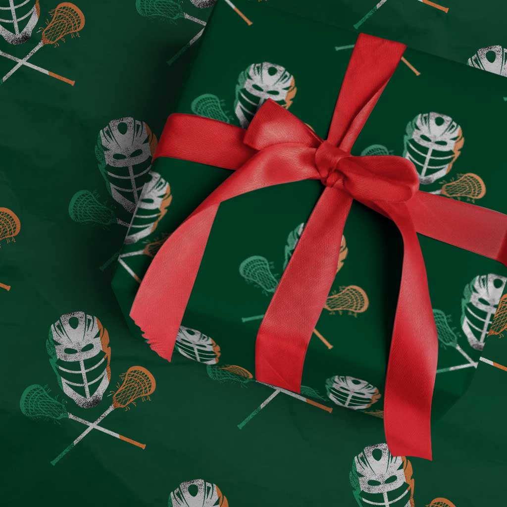 Ireland Lacrosse Wrapping Paper Roll Irish Flag Ireland TS10 Green Print Your Wear