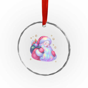 Iridescent Christmas Santa Printed Coquette Xmas Crystal Glass Ornament TS11 Print Your Wear