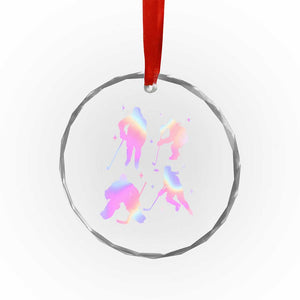 Iridescent Effect Hockey Players Retro Sport Lover Gift Crystal Glass Ornament TS12 Print Your Wear