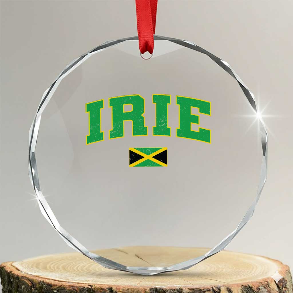 Irie Jamaican Rasta Crystal Glass Ornament Funny Jamaica Jamaican Flag Rasta Reggae Roots TS10 Transparent Glass 3'' Circle Print Your Wear