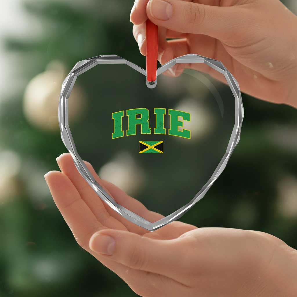 Irie Jamaican Rasta Heart Crystal Glass Ornament Funny Jamaica Jamaican Flag Rasta Reggae Roots TS10 Print Your Wear