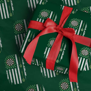 Irish American Darts Shamrock Flag Gift Wrapping Paper Roll TS12 Green Print Your Wear