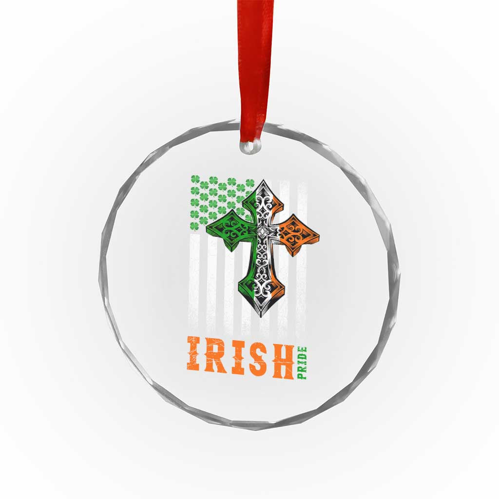 Irish American Pride Celtic Cross USA Flag Crystal Glass Ornament St Patricks Day Gift TS12 Print Your Wear