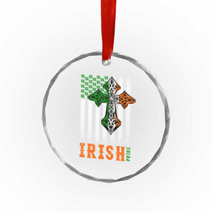 Irish American Pride Celtic Cross USA Flag Crystal Glass Ornament St Patricks Day Gift TS12 Print Your Wear
