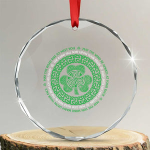 Irish Blessing May The Road Rise To Meet You Crystal Glass Ornament Celtic Knot Shamrock TS11 Transparent Glass 3'' Circle Print Your Wear