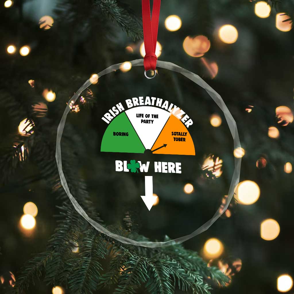 Irish Breathalyzer Blow Here Funny Drinking Gauge Crystal Glass Ornament St Patricks Day Party Offensive Adult Humor TS02 Print Your Wear