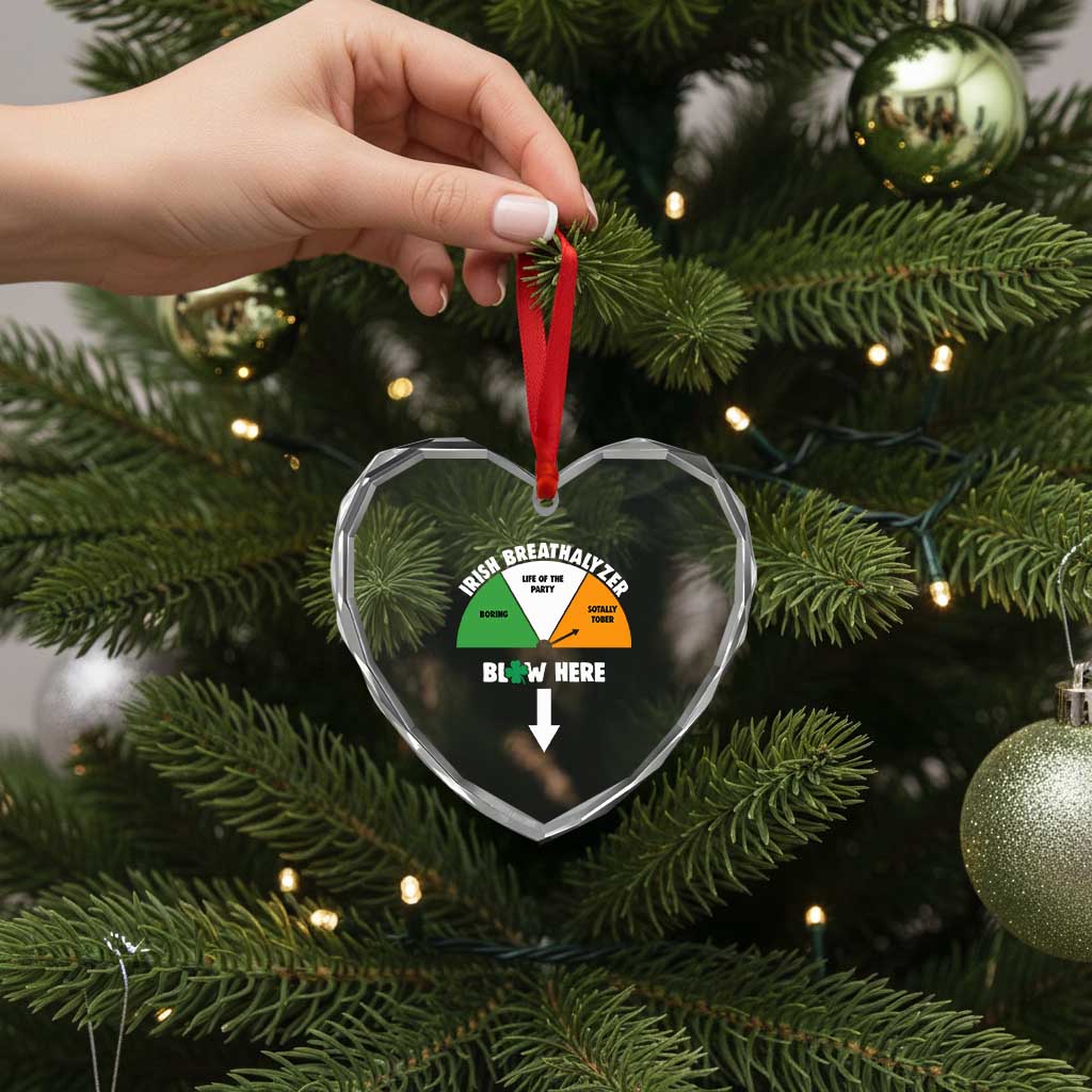 Irish Breathalyzer Blow Here Funny Drinking Gauge Heart Crystal Glass Ornament St Patricks Day Party Offensive Adult Humor TS02 Print Your Wear