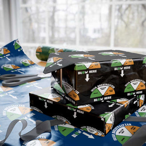 Irish Breathalyzer Blow Here Funny Drinking Gauge Wrapping Paper Roll St Patricks Day Party Offensive Adult Humor TS02 Black Print Your Wear