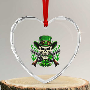 Irish Cowboy Skeleton Heart Crystal Glass Ornament St Patricks Day Party Gift TS12 Transparent Glass 3'' Heart Print Your Wear